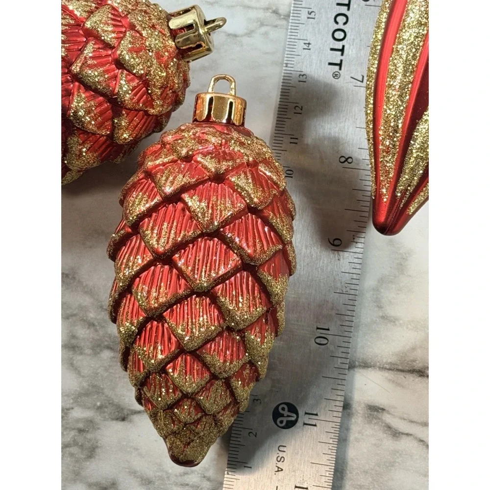 VTG Christmas Ornaments‎ set of 9 Plastic (P 2896)
